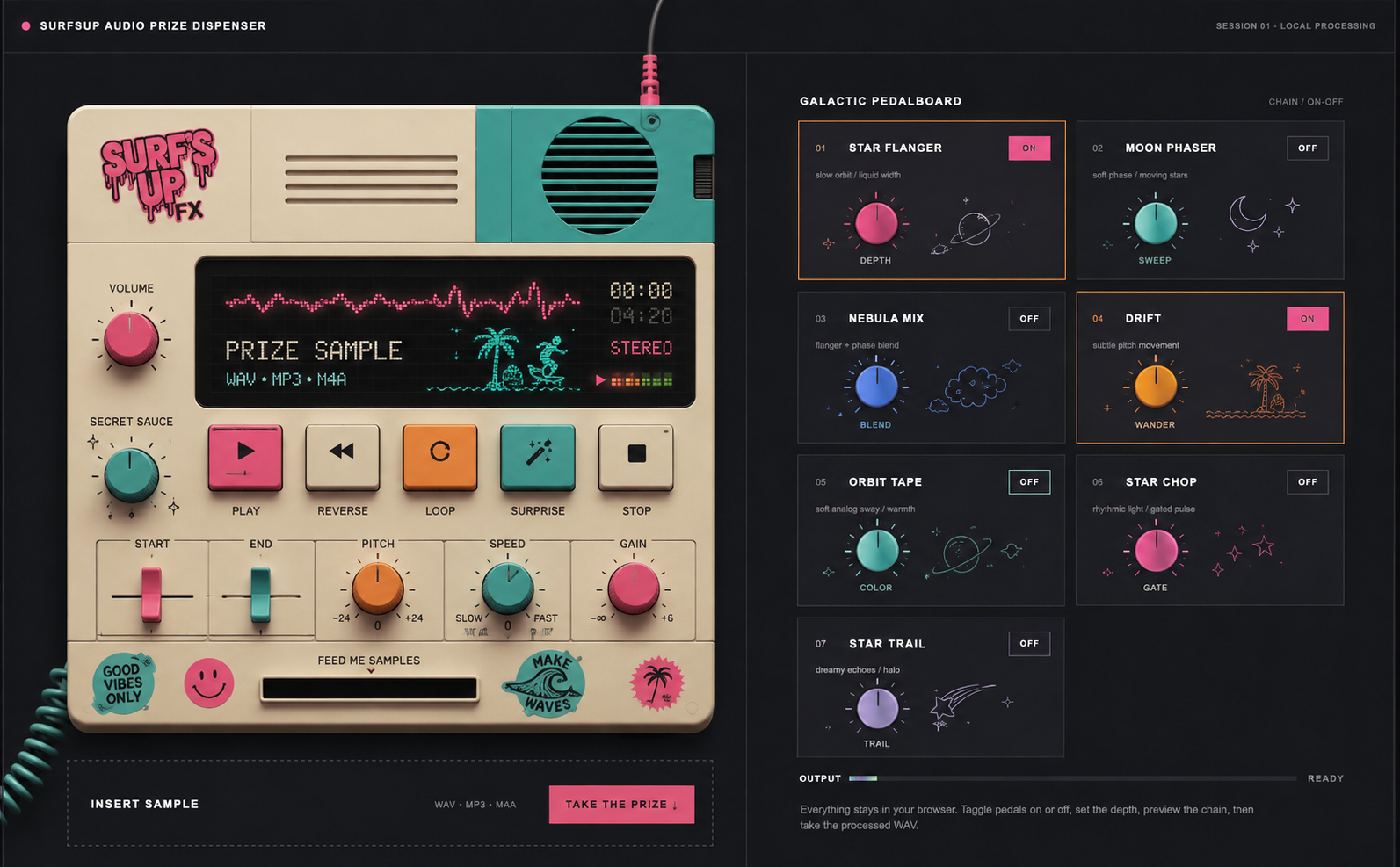 SURFSUP Audio Prize Dispenser