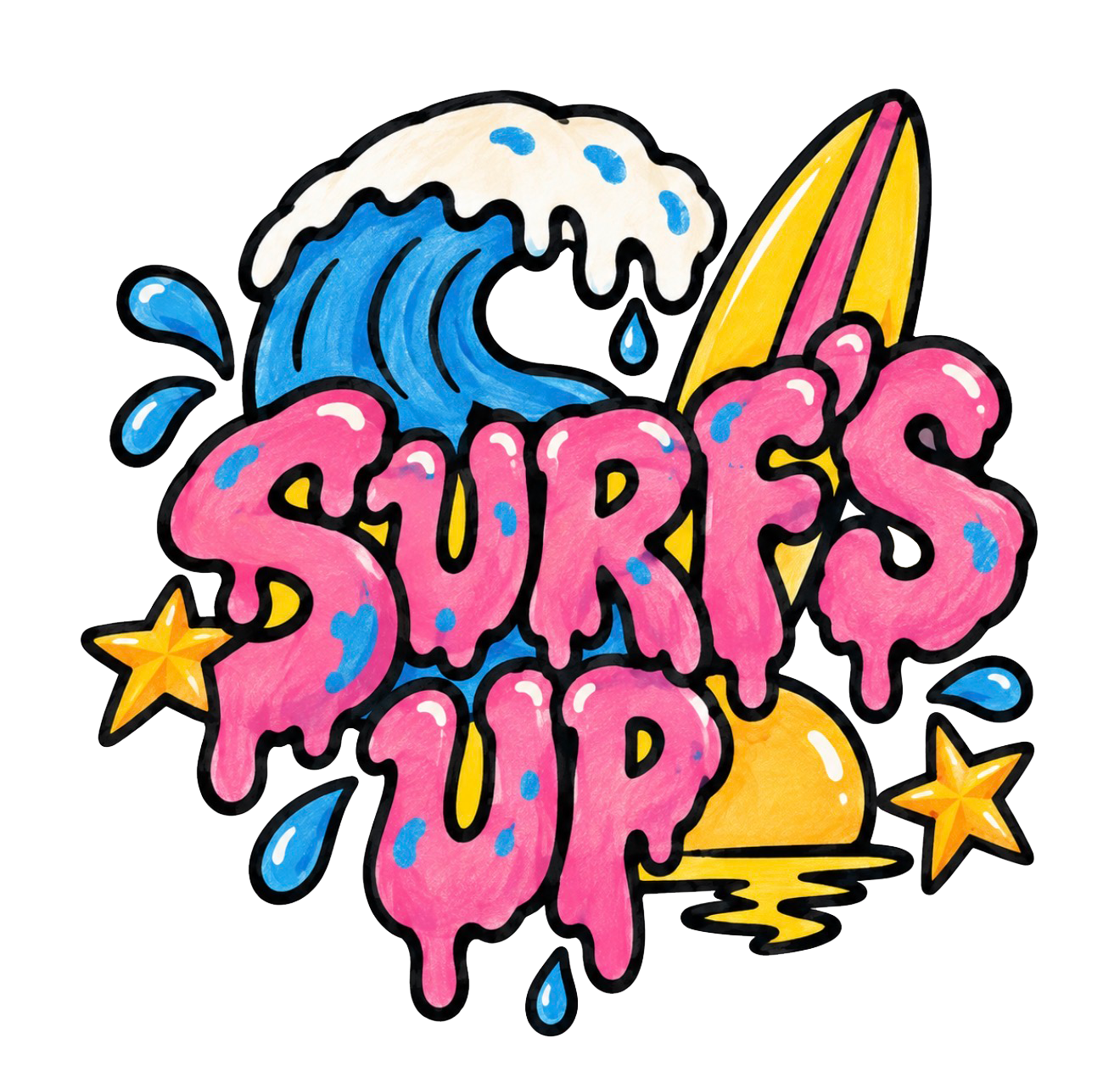 SURFSUP wave and palm logo